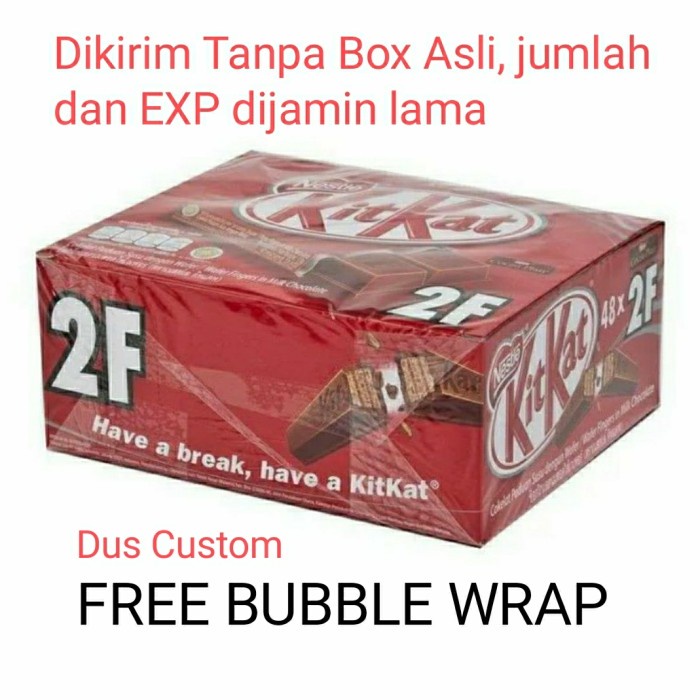 Promo Nestle Kitkat Kit Kat Coklat Wafer 2F Original 1 Box Isi 48 Pcs 17 Gr Ready