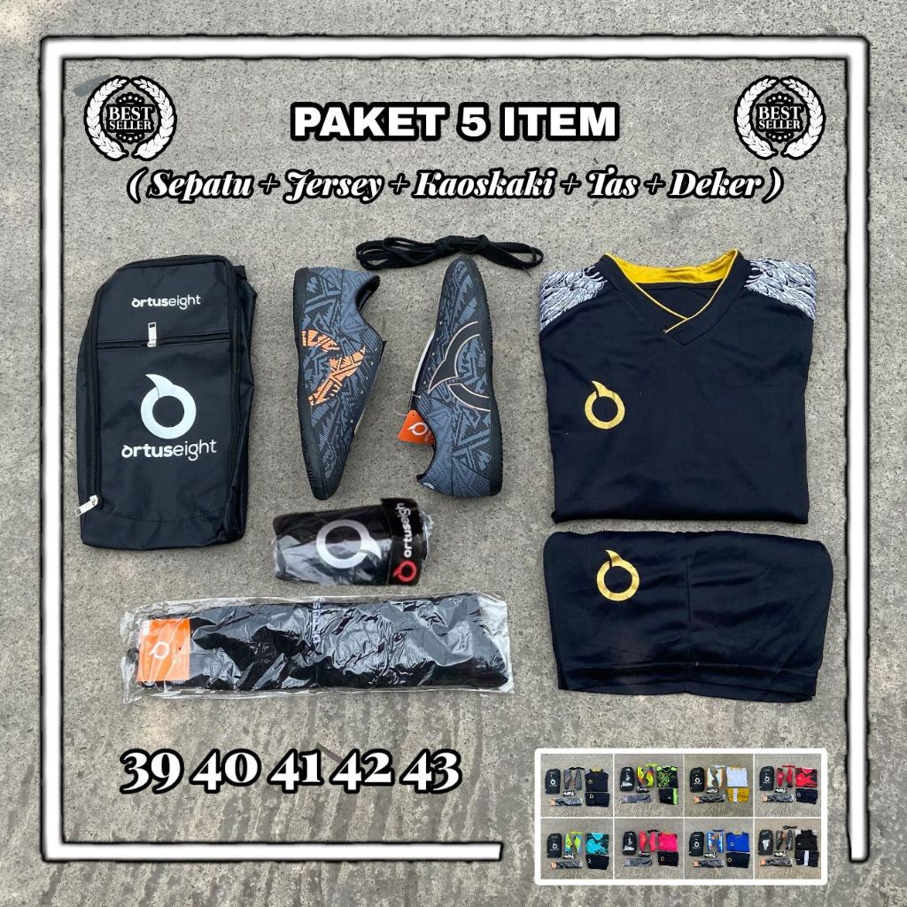 Paket Lengkap 5 Sepatu Futsal Sepak ORTUSeight Termurah