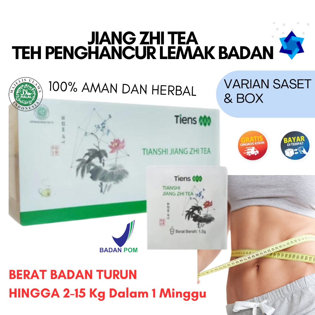 

( PROMO ) Teh Hijau Pelangsing Badan Jiang Zhi Tea Tiens Detox Terlaris BPOM Isi Variasi Saset BEST