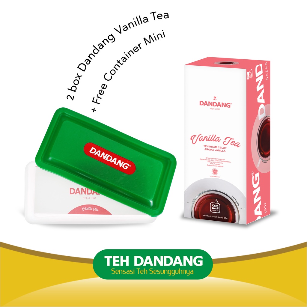 

( PROMO ) Teh Dandang Vanilla FREE Containmini - Teh Celup isi 2 box @25 tea bag BEST SELLER