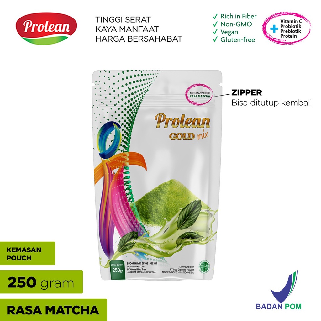 

( PROMO ) PROLEAN Psyllium Husk Goldmix Rasa Matcha 250 gram BEST SELLER