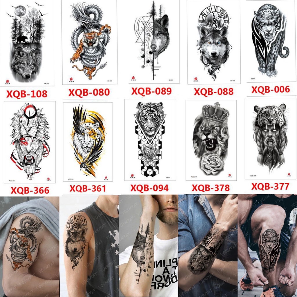 Grosir Stiker Tato / Tato Temporer 21x11cm Motif Aesthetic Tatto Temporary Tato Halal Tato air