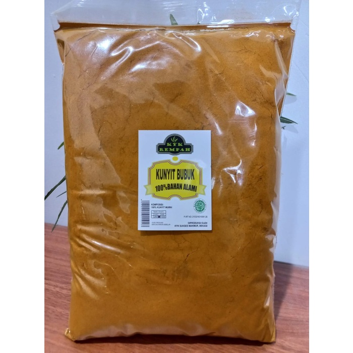 

HJK Pack Serbuk bubuk Kunyit / Kunir Bubuk kuning murni asli 1 kg alami