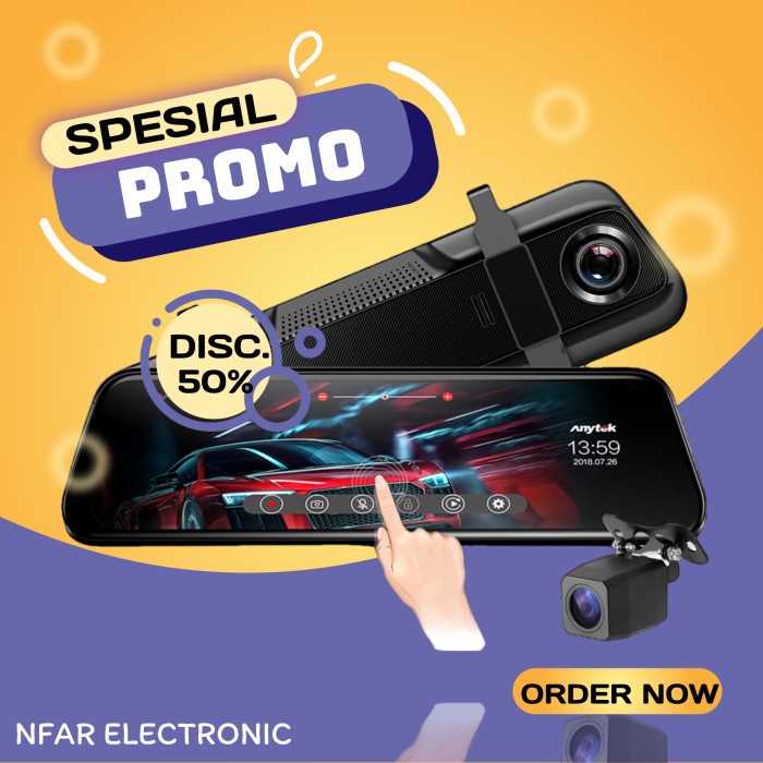 Kamera Spion Mobil Full Hd Touchscreen Dashcam Car Depan Belakang Hd