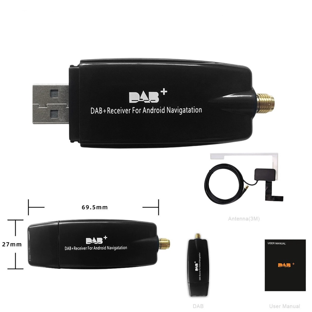 DAB+ USB Android Car Radio Plus Antenna Amplifier GPS Stereo Receiver Auto Tuner Box Adapter  Dongle