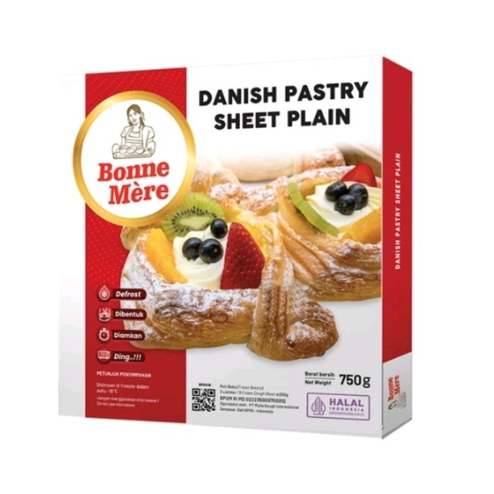 

Bonne Mere Danish Pastry Sheet, bahan croissant, croffle, cromboloni dan danis pastry 750 gr halal