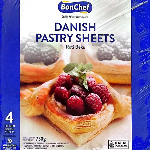 

HJK BONCHEF DANISH PASTRY SHEET 750GR ISI 4 LEMBAR KHUSUS OJOL