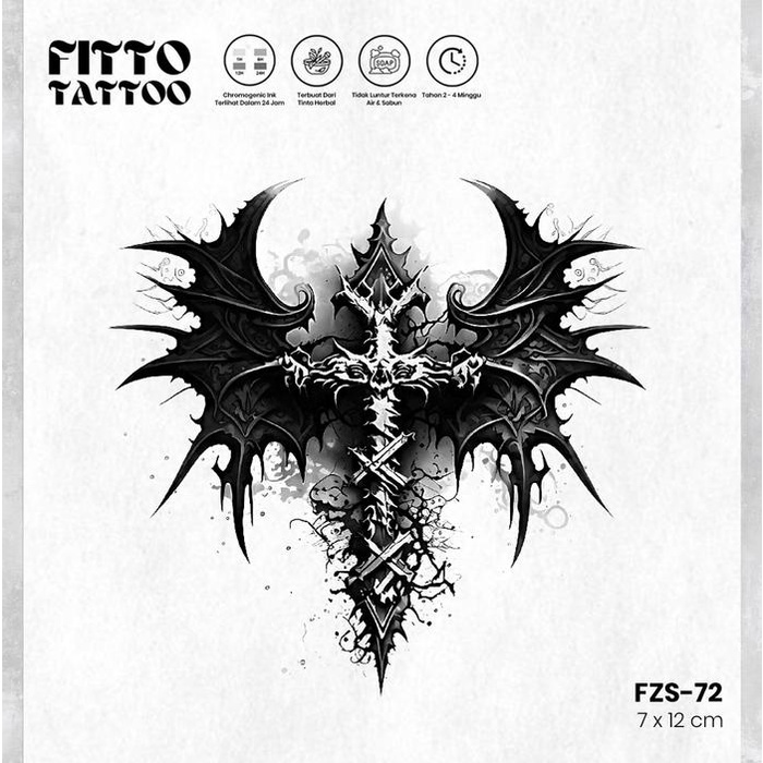 tato temporer premium tattoo fruit ink semi permanen tatoo temporary tatto salib