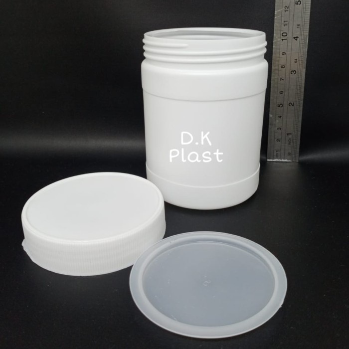 Botol Plastik Lurus Pot Jar Toples Tutup Pendek Bulat HDPE 500 Gram