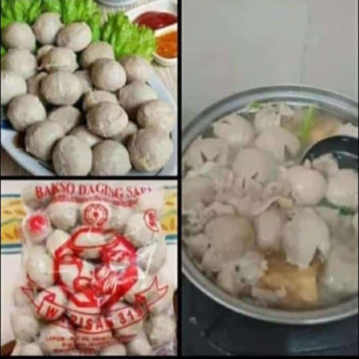 

Warisan Bakso daging sapi 1 Bks isi 50 pcs. makanan beku Frozen food harga grosir murah
