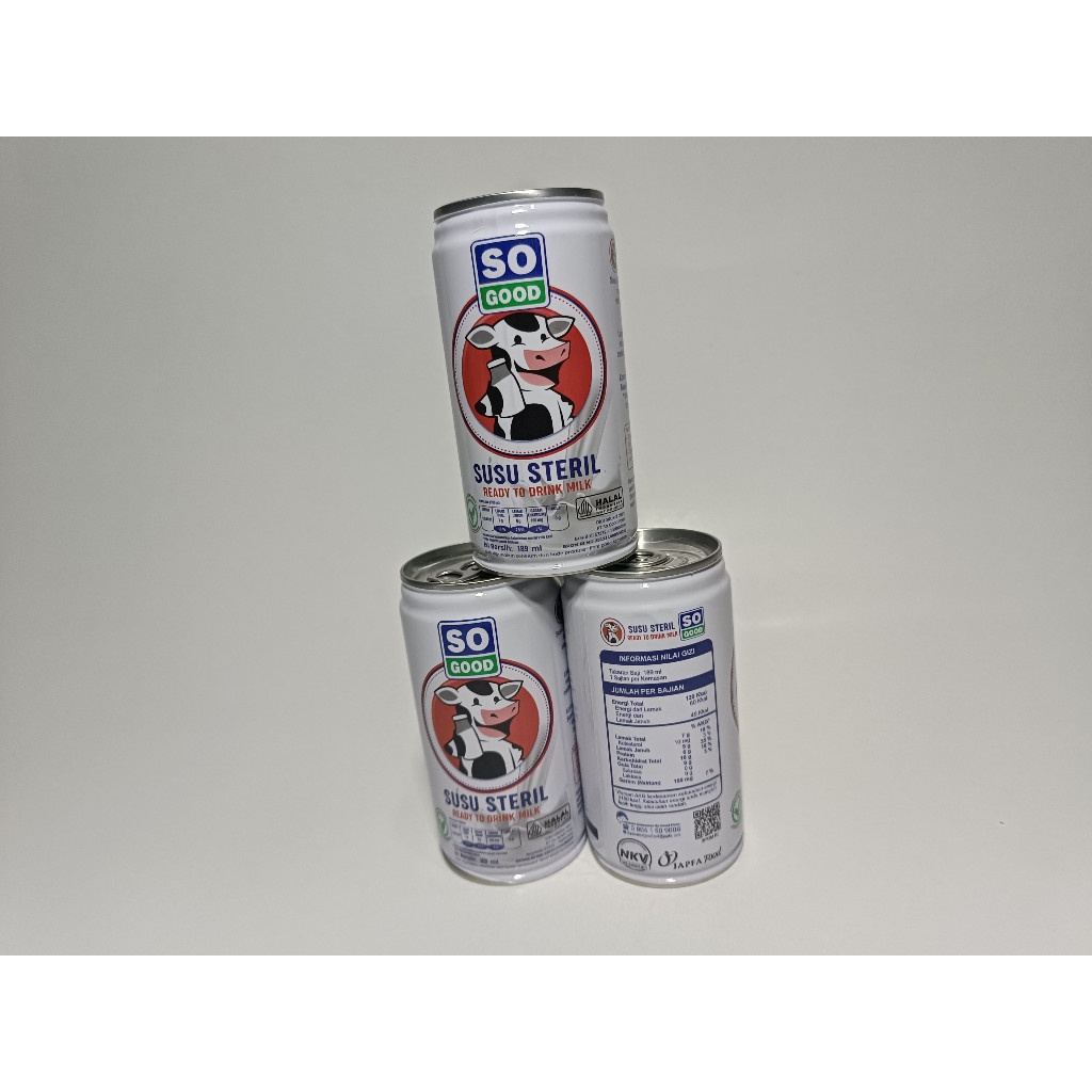 

So Good Susu Sapi Steril Kaleng / Can 189ml / Susu Segar / Susu Sehat / 1 karton isi 30 kaleng.