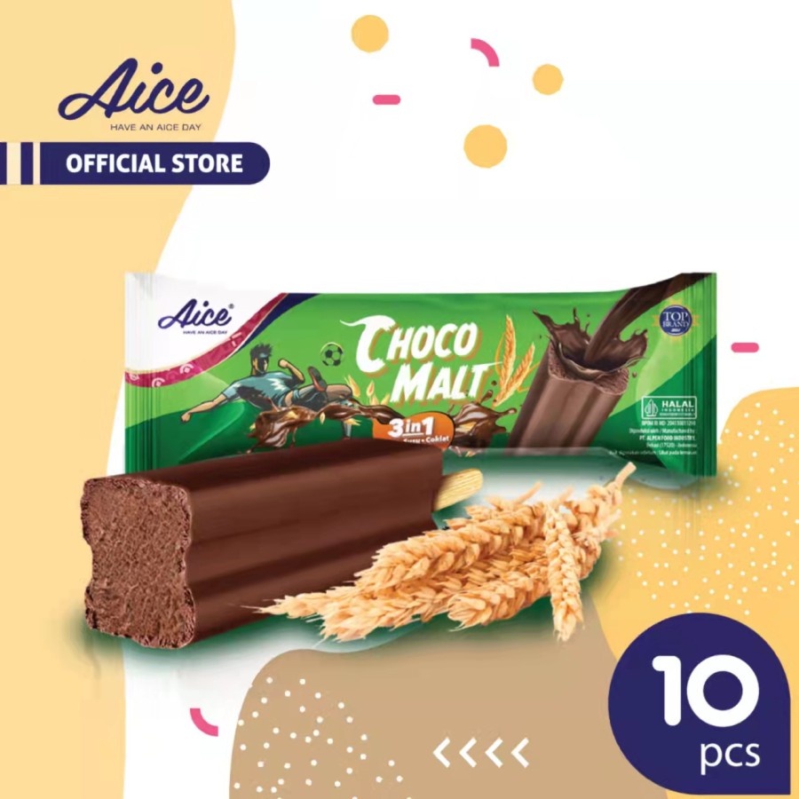 

AICE Ice Cream Choco Malt Eskrim Isi 10pcs