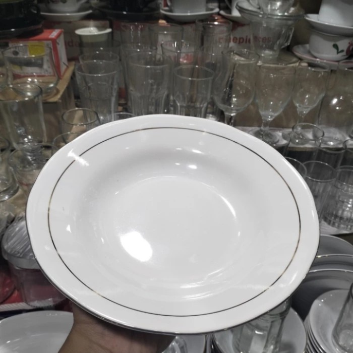 Piring Sango 9 Inch/Piring Makan Cekung Sango 9 Inch 1 Lusin - Asli