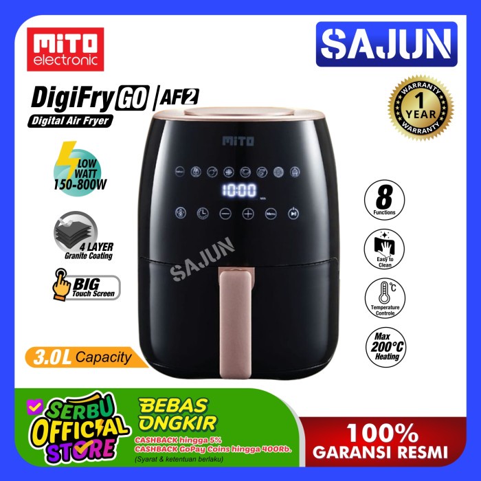 Mito Digital Air Fryer Digifry Af2 3 Liter Deep Fryer Af2