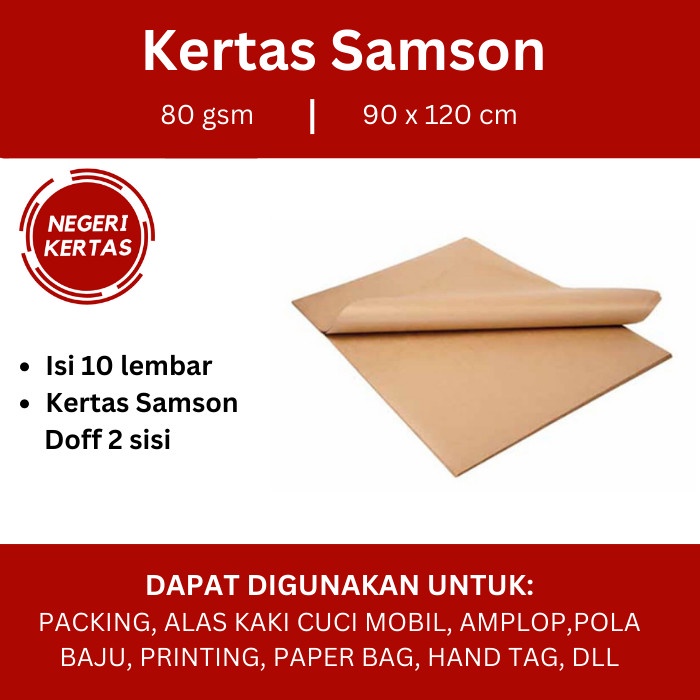 

Kertas Samson Coklat 80 gsm - 90x120 cm - Kertas Packing/Bungkus Pack