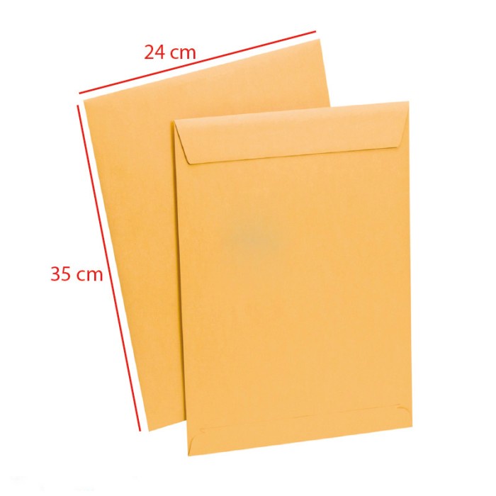 

AMPLOP FOLIO SEAL LEM POLOS TEBAL 80 GSM ISI 100 COKLAT UKURAN 24X35CM
