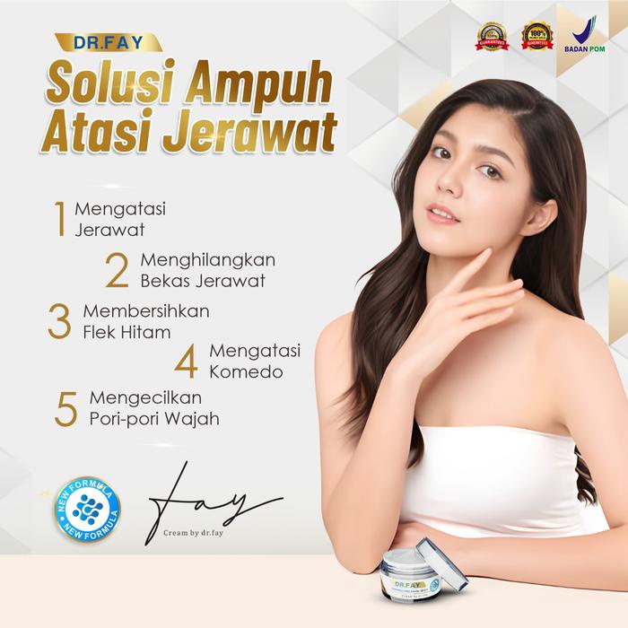 Dr. Fay Cream 100% Original Penghilang Bopeng Flek Hitam Jerawat & Bekas Jerawat Di Wajah Aman Bpom