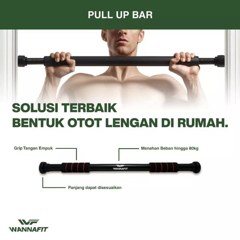 WANNAFIT PullUpBar door alat melatih otot tangan PULL UP BAR DOR