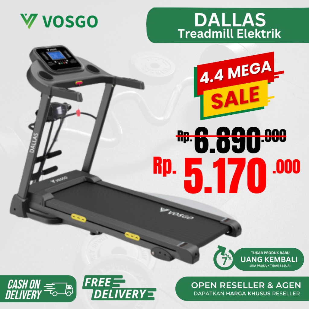 Alat Fitness Treadmill Elektrik Vosgo Dallas