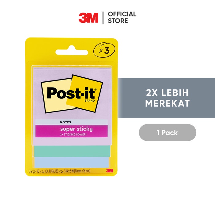 

ATKJaya- 3M Post-it Super Sticky Notes, Memo Tempel, 3321-3SSJP