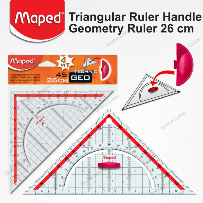 

ATKJaya- PENGGARIS GEOMETRI MAPED - 26 CM - PENGGARIS SEGITIGA PEGANGAN