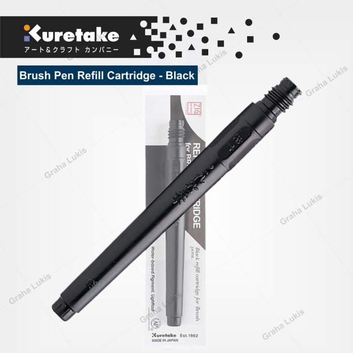 

ATKJaya- Kuretake Zig Brush Pen Refill Cartridge - Black