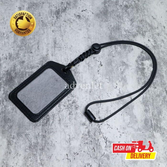 

ATKJaya- Lanyard Id Card Kulit Sintetis Gantungan Name Tag Tali Paracord 550
