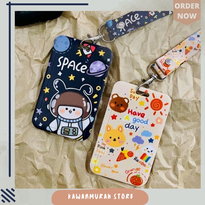 

ATKJaya- Name Tag Karakter Lucu / Lanyard ID Card Kantor / ID Card Holder