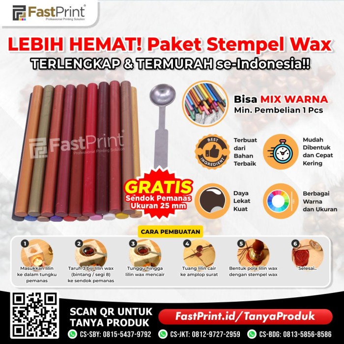 

ATKJaya- Paket Murah Seal Wax Lilin Stempel Segel Batang Stamp Sealing Spoon