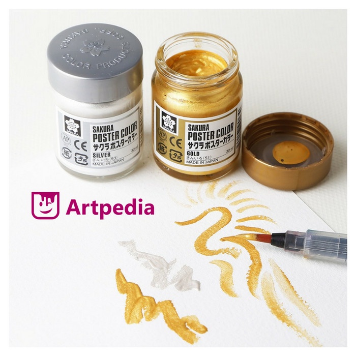 

ATKJaya- Cat Poster Sakura 15ml Gold&Silver / Sakura Poster Colour Gold&Silver