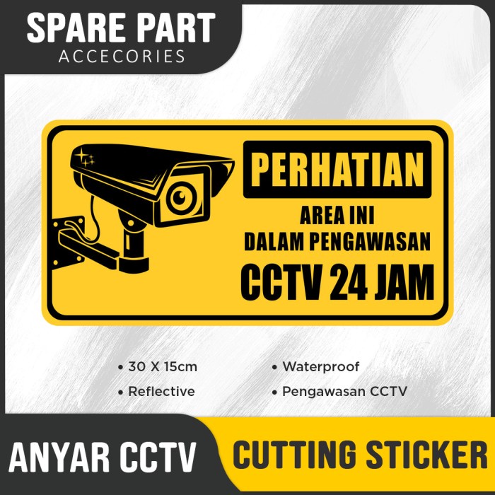 

ATKJaya- Cutting Sticker / Stiker Area Pengawasan CCTV 30 X 15cm + Waterproof