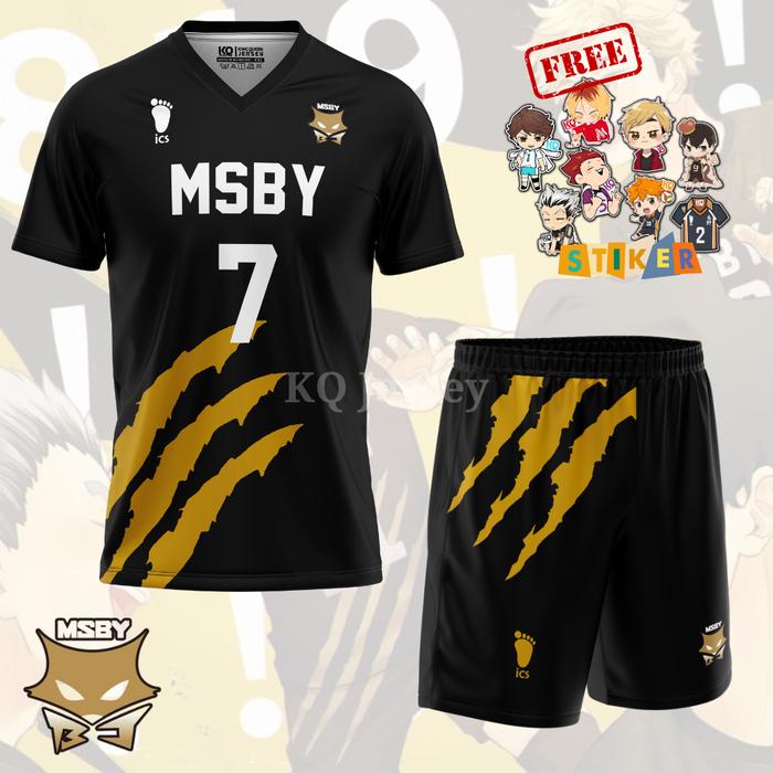 JAYAmart- KQ Jersey Haikyuu MSBY Tim fullprint Anime Karasuno Desawa Anak custom Nama Punggung /