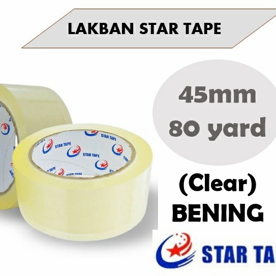 

ATKJaya- LAKBAN ( 6PCS ) BENING LENGKET STAR TAPE 80 YARD x 45mm