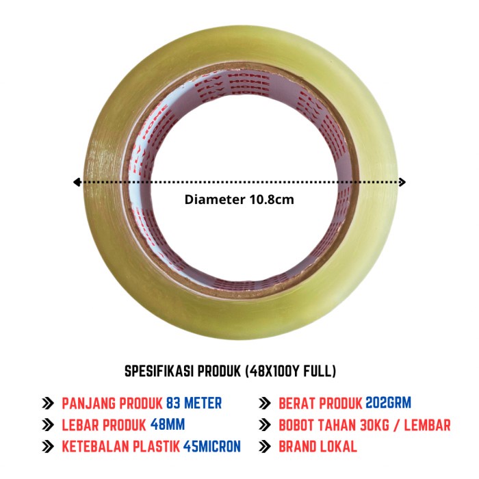 

ATKJaya- FLYHOME Lakban bening coklat 2inci 100yard 48x100 yard 1 dus 72 rolls