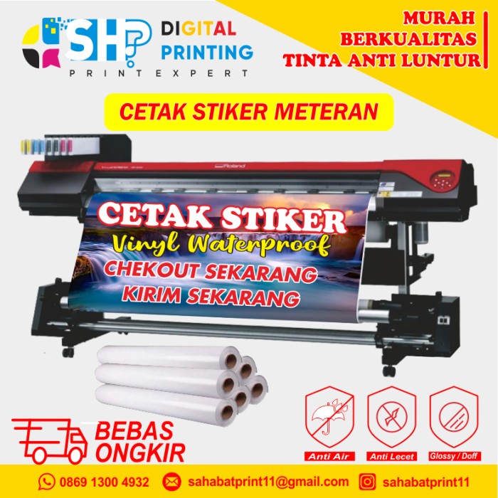 

ATKJaya- CETAK STIKER VINYL RITRAMA METERAN WATERPROFF HI-RESS MURAH