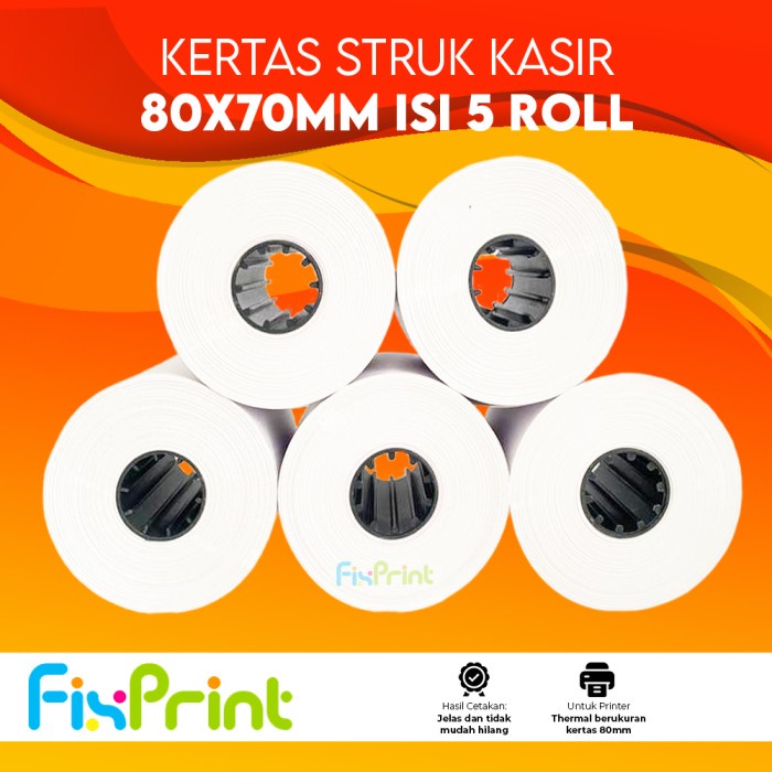 

ATKJaya- Kertas Struk Kasir 80x80mm 80x70mm Continous Paper Roll Kertas Thermal 80x70mm 80x80mm New