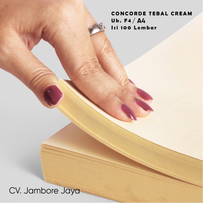 

ATKJaya- Kertas Concorde Tebal Cream 230 GSM / 230 Gram F4 / A4