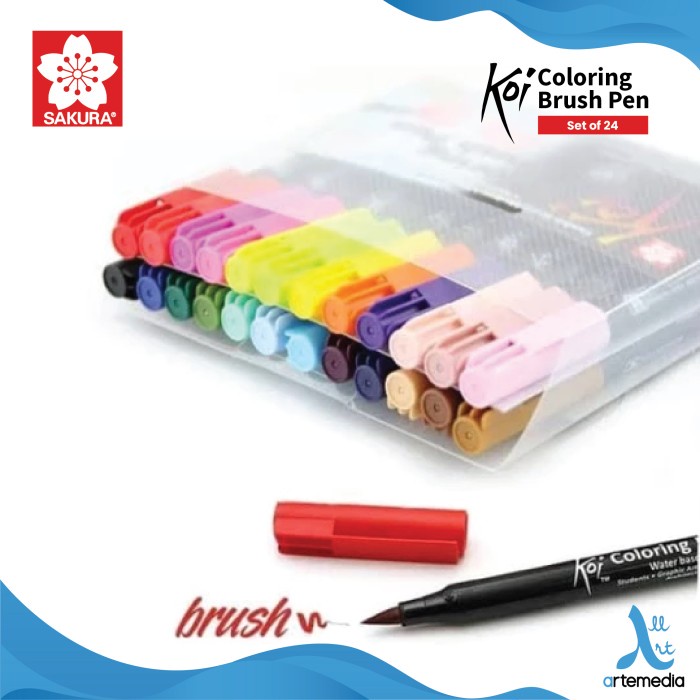 

BRUSH PEN SAKURA KOI COLORING BRUSH PEN SET 24 PENA KUAS WARNA