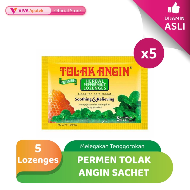

Permen Tolak Angin untuk Melegakan Tenggorokan (Pack - 5 Sachet)