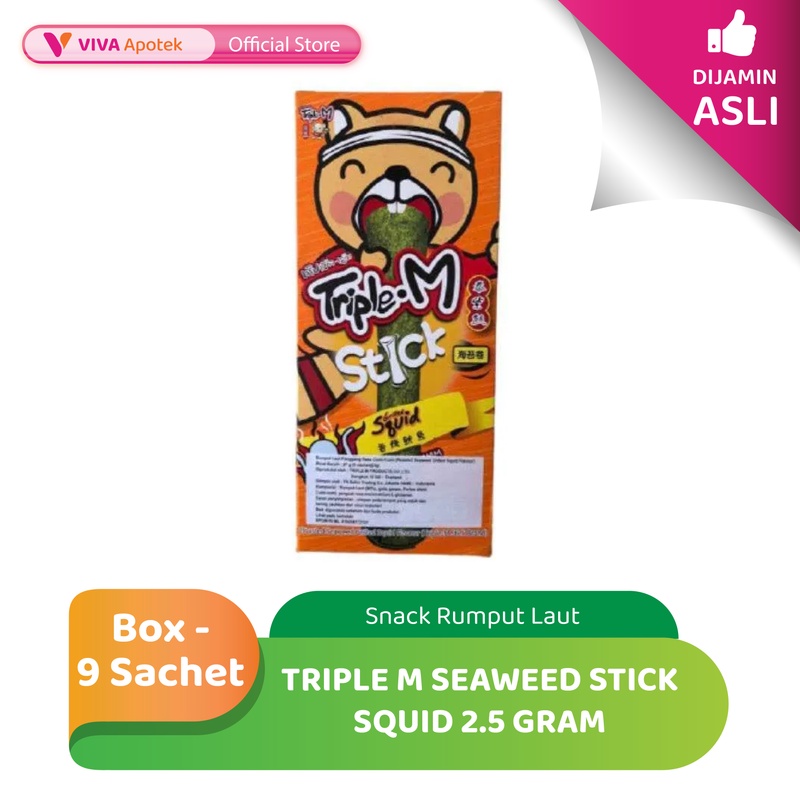 

Triple M Seaweed Stick Squid 2.5 Gram (Box - 9 Sachet)