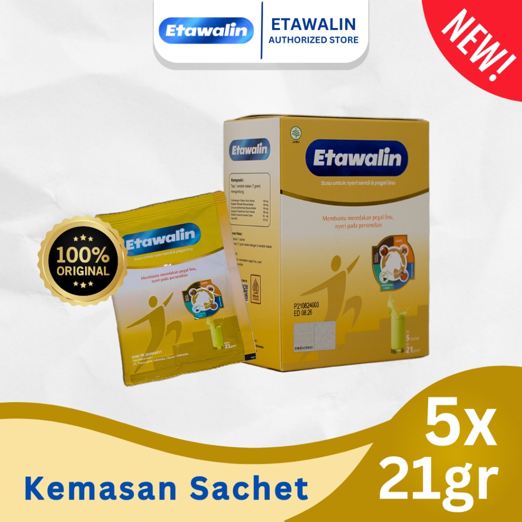 

Etawalin Sachet Bundling Susu Etawa Herbal Nyeri Sendi Original 5x 21gr