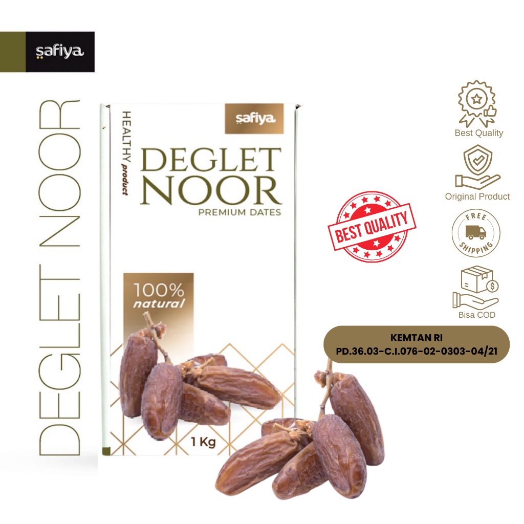 

Safiya Kurma Tunisia Tangkai 1 Kg Deglet Noor Premium