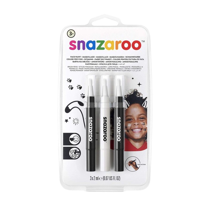 

SNAZAROO FACE PAINT BRUSH PENS MONOCHROME