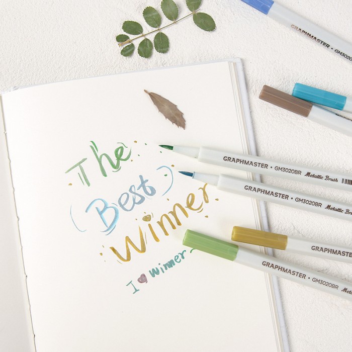 

METALLIC COLOR PEN BRUSH PEN METALIK 1 SET 18 PCS DRAWING CREATIVE DEC