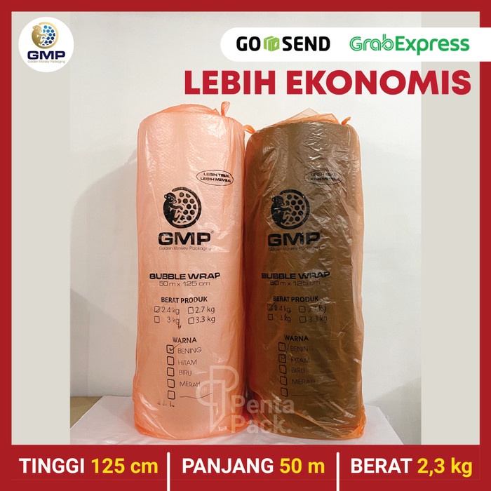 

SOUVEN- Bubble Wrap GMP 125 cm X 50 m (Putih/Hitam) Berat 2,4 kg