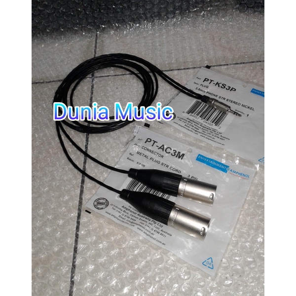 Terbaik Amphenol Xlr Male To Mini Jack 3.5Mm Stereo Audio Aux Cable 1.5M