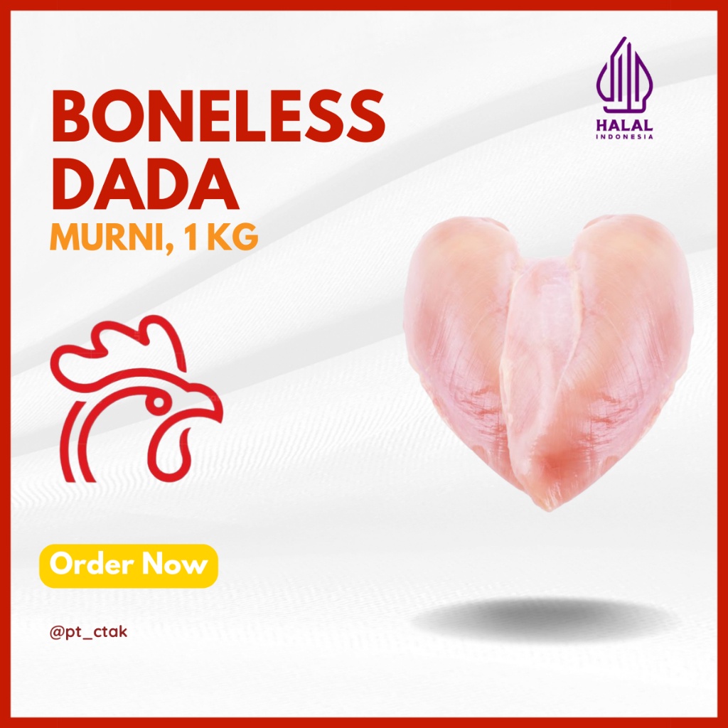 

Daging Ayam Boneless Dada Fillet Murni / Kulit / Kipas / Giling / Has / Dadu FRESH & FROZEN Kemasan