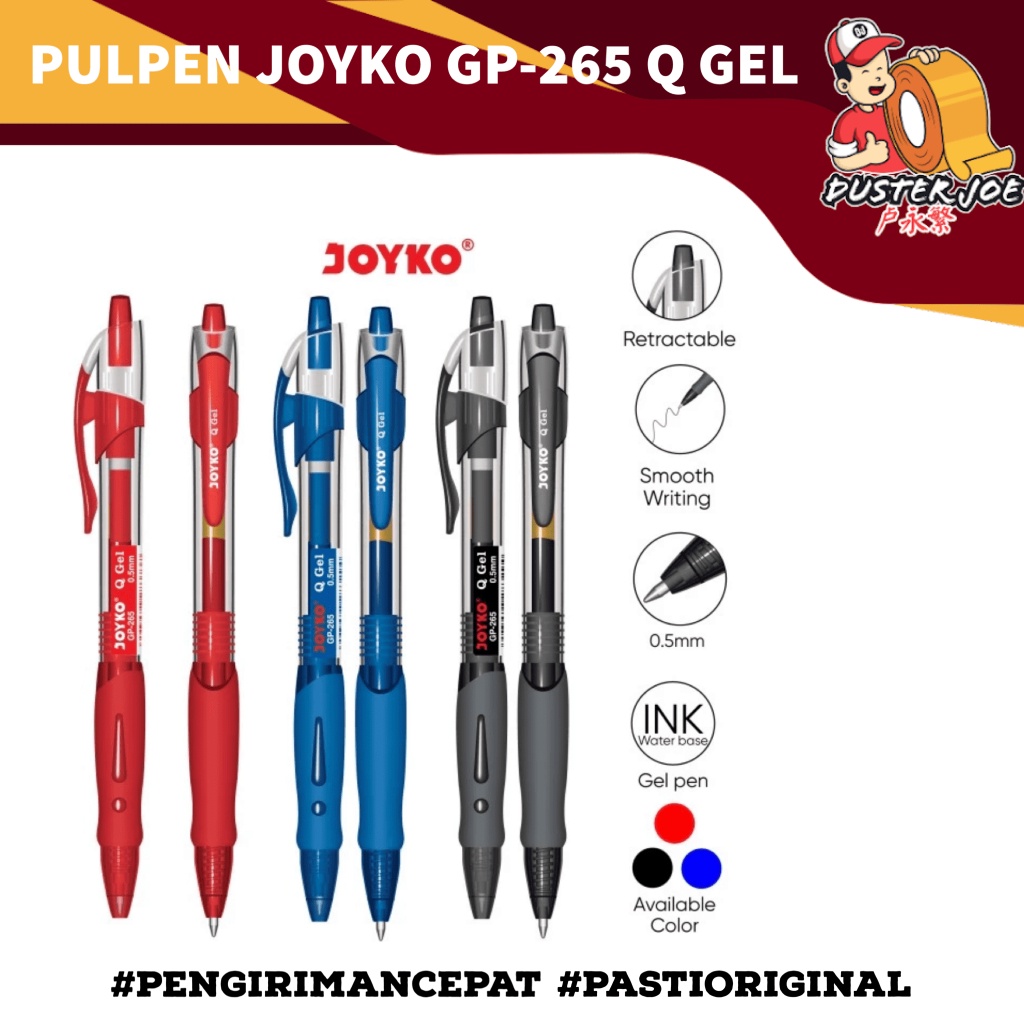 

IK! [PER 1 PACK] Pulpen Gel Pen JOYKO GP-265 (Bullet Tip) Hitam( ISI 12 PCS)