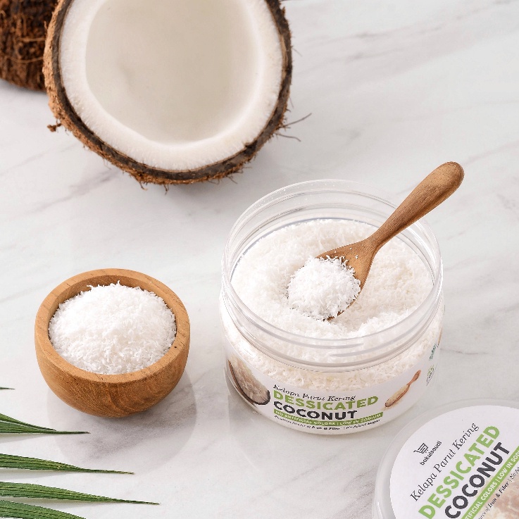 

AQS Dessicated Coconut Flakes Premium Original 100% Kelapa Parut Serut Kering Organik Asli