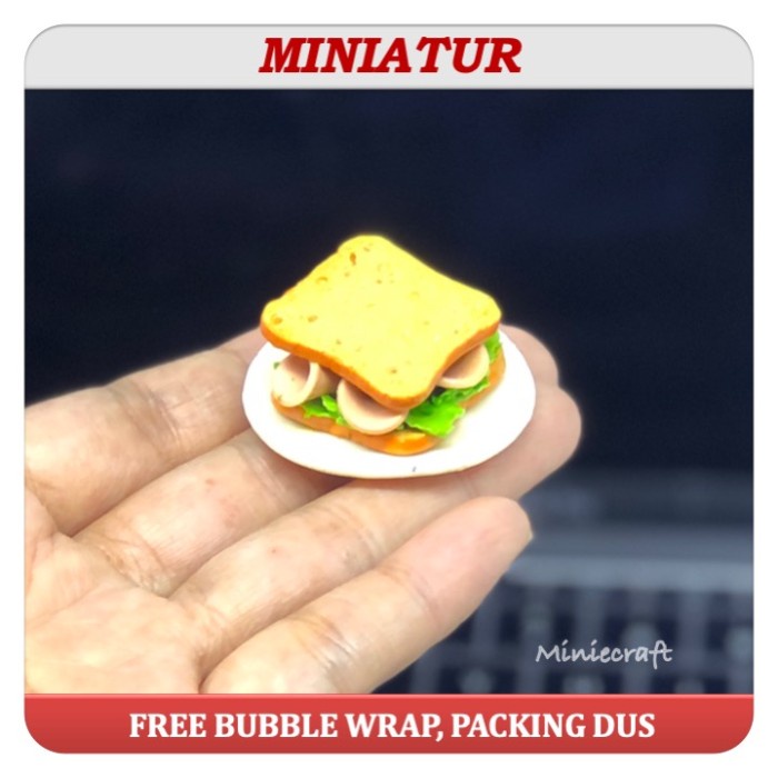 MAGNET TEMPELAN KULKAS CLAY MINIATUR SANDWICH nUg